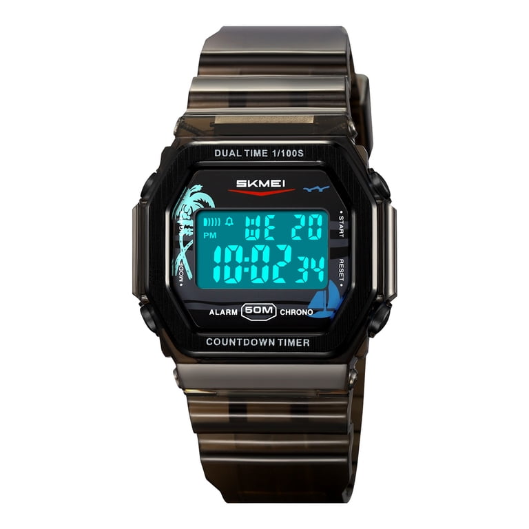 Digital Sport Watch with LED Backlight, Stopwatch, Timer, Water Resistant 50m Amazon.com: FANMIS Mens Military Multifunction Digital  main image 2