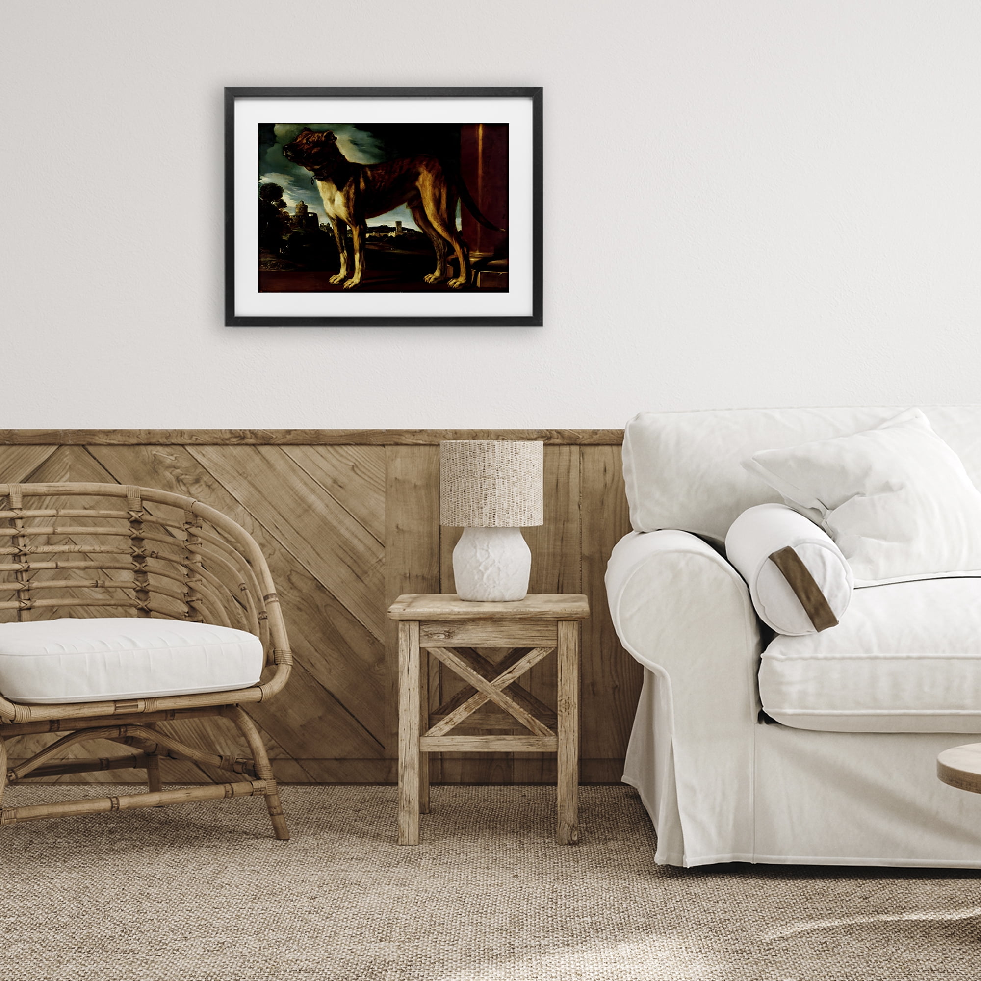 Stupell Industries Historical Aldrovani Dog Black Framed Print Under Glass, design by Lil' Rue