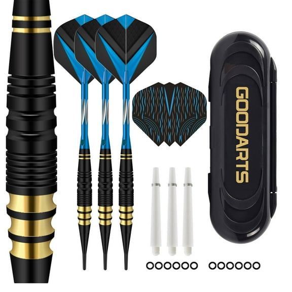 BESTSKY 1Set Darts,Stabilized Flight Darts Metal Tip,Portable Set Dart Flights,Blue