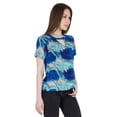 thumbnail image 4 of Moomaya WoMen's Printed Top T-shirt Casual Stretchable Jersey Top Short Sleeve Blouse, 4 of 9