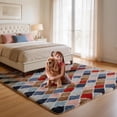 thumbnail image 2 of CozyDesg 5ftx7ft Area Rugs,Shag Fluffy Checkered Rugs for Living Room,Bedroom,Modern Room Decor Carpet, Non-Slip Floor Rug,Colorful A, 2 of 9
