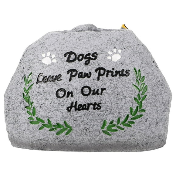 Phenofice Dog Memorial Stones Dark Grey Pet Grave Markers 1Pcs Outdoor Use Garden Decoration