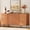 Mocha, variant on 61" Minimalist 4-Door Sideboard With Rectangular Geometric Design And Double Chopstick Leg Base
