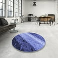 thumbnail image 4 of Ahgly Company Machine Washable Indoor Round Transitional Sky Blue Area Rugs, 3' Round, 4 of 7