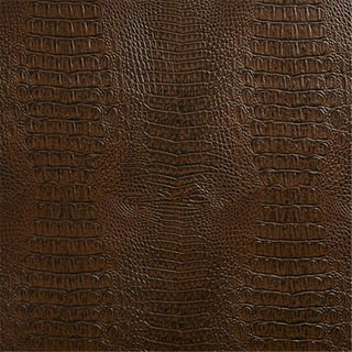 Black Big Nile Crocodile Skin Leather Vinyl Fabric - IceFabrics