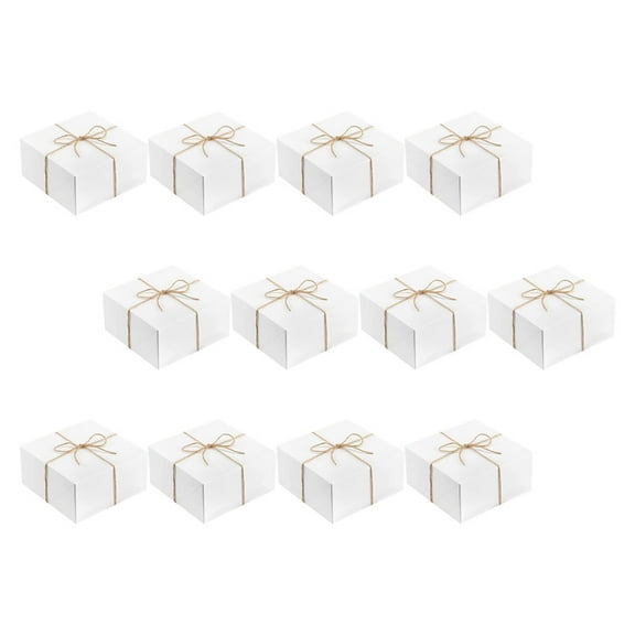 WINOMO 12Pcs White Square present Boxes Boxes With Lids 7.86x7.86x3.93in