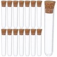 thumbnail image 1 of KAKOWELY test tubes 20pcs Plastic Disposable Test Tubes Clear Test Tubes with Cork Stoppers for Scientific Lab Experiments Party Favors Salt Candy Storage Plant, 1 of 5