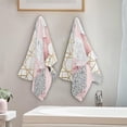 thumbnail image 3 of Pink Marble Triangles Hand Towels 2 PCS, Modern Polygon Abstract Kitchen Towel Ultra Soft and Highly Absorbent,Decorative Fingertip Face Towel for Bathroom Hotel, 28.3"x 14.4", 3 of 4