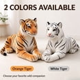 Realistic Tiger Plush Toy, Lifelike Orange & White Tiger Stuffed Animal ...
