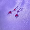 thumbnail image 7 of Dangle Earrings for Women,Created Leverback Sterling Silver Plated Drop Zircon Earrings Jewelry Gifts, 7 of 7