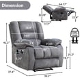 thumbnail image 3 of Bonzy Home 36'' Massage Recliner Chair with Heat and Vibration – Soft Fabric Manual Reclining Chair for Living Room and Bedroom – Light Gray, 3 of 10