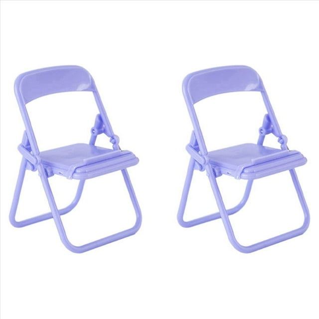 2X Steve Silla Pequeña Soporte para Teléfono Móvil Escritorio Soporte para Teléfono Plegable Soporte para Teléfono Celular Soporte para Escritorio Púrpura