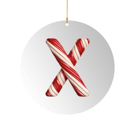 Beollynier 26 Letter Acrylic Ornaments A-Z Alphabet Christmas Tree Decor with Candy Cane Pattern for Personalized Spelling DIY Home Party Decoration