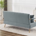 thumbnail image 3 of Bianlte Velvet Loveseat Sofa Couch,Modern Comfortable Sofa Loveseat Small Sofa Couch for Living Room Bedroom Apartment Dorm,Gold Metal Leg & 2 Throw Pillows,Light Gray, 3 of 8