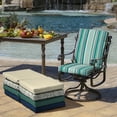 thumbnail image 5 of ARDEN Outdoor Dining Chair Cushion 20 x 20, Teal Cobalt Stripe, 5 of 5