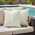 thumbnail image 4 of Cream White Stripe Outdoor Waterproof Pillow Covers, Modern Rustic Vertical Striped Decorative Square Throw Pillowcase Sofa Cushion Sham for Patio/Couch/Chair, 24"x24" 2 Pack, 4 of 8