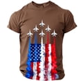 thumbnail image 2 of Mens American Flag Shirts 4th of July T-Shirt USA Flag Patriotic Short Sleeve Memorial Day Tops 1776-2026 Print Tees 2026 Brown S, 2 of 4