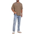 thumbnail image 2 of INSPIRE CHIC Men's Retro Distressed Crew Neck Short Sleeve Solid T-Shirts L Brown, 2 of 5