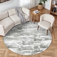 thumbnail image 4 of BERTHMEER Abstract Round Area Rugs 6'x6' Washable Rugs for Office Living Room Dining Room Non-slip, Gray, 4 of 6