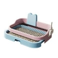 thumbnail image 1 of Almohadilla de entrenamiento para el baño de perros con bandeja para cajón, mantiene el suelo limpio, bandeja para orinar para perros, soporte para Azul Rosa, 1 of 8