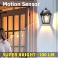 thumbnail image 4 of Lámparas solares para porche DERAYSION de 9" con sensor de movimiento, impermeables, paquete de 2, 4 of 8