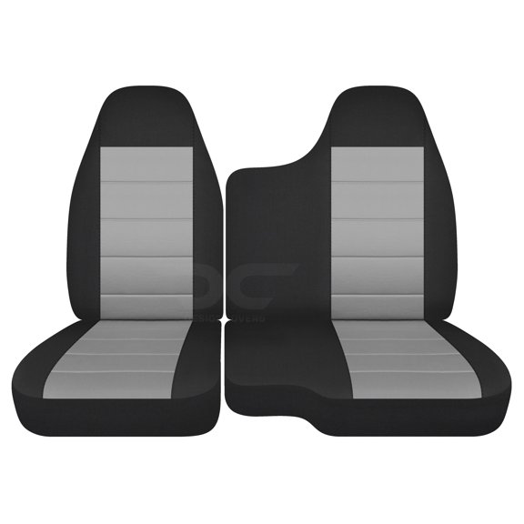 Fits 2004-2012 Chevy Colorado/GMC Canyon Velour Seat Covers Fr 60/40 No Armrest:Blk silver