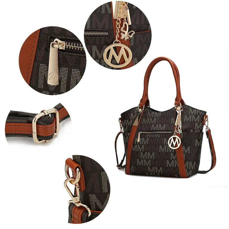 Mia K. Collection Jena Milan “M” Signature Satchel Handbag by Mia K
