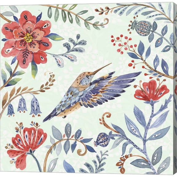 Birds and Flowers II by Irina Trzaskos Studio, Canvas Wall Art