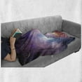 thumbnail image 6 of Galaxy Soft Flannel Fleece Blanket, Outer Space Stars Sky Dreamy Cosmos Universe Nebula Constellation Image, Cozy Plush for Indoor and Outdoor Use, 50" x 60", Purple Coral Pale Blue, by Ambesonne, 6 of 6