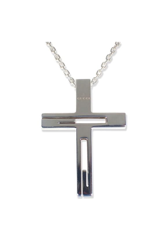 Pre-Owned GUCCI 925 Branded G Cross Necklace Pendant