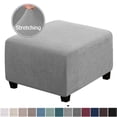thumbnail image 2 of EIGTHTAIL Square Ottoman Cover Soft  Stretch Jacquard Ottoman Slipcovers Waterproof Non Slip Footstool Protect With Elastic Bottom Machine Washable-Primary color, 2 of 7