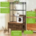 thumbnail image 4 of Studyset Cat Litter Box Enclosure with Shelf,Hidden Litter Box Furniture,Large Cat Hidden Furniture Wooden Litter Box Cabinet Cats Washroom with House Condo,Sisal Hammock and Playing Ball, 4 of 8