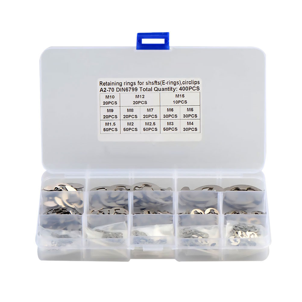 Retaining ring set 1 Set 400pcs M1.5M15 Stainless Steel Open Retaining