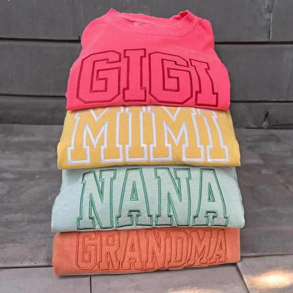 Embroidered Mama Sweatshirt, Mothers Day, New Mom, Embroidered Grandma Mimi Nana, College Block Mama, Unisex Sweatshirt LINHKHA