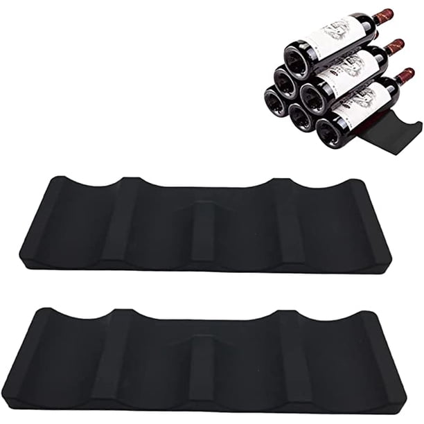 2 piezas de estante para botellas de nevera, estante para botellas, estera de apilamiento, estante de vino de silicona, estera de cerveza, estante para botellas, soporte plegable para botellas, estan TUNC Sencillez