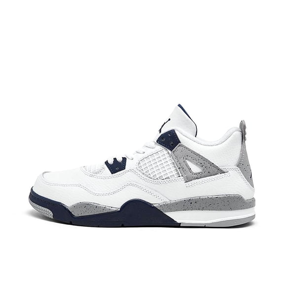 Little Kid's Jordan 4 Retro "Midnight Navy" White/Midnight Navy (BQ7669 140) - 12
