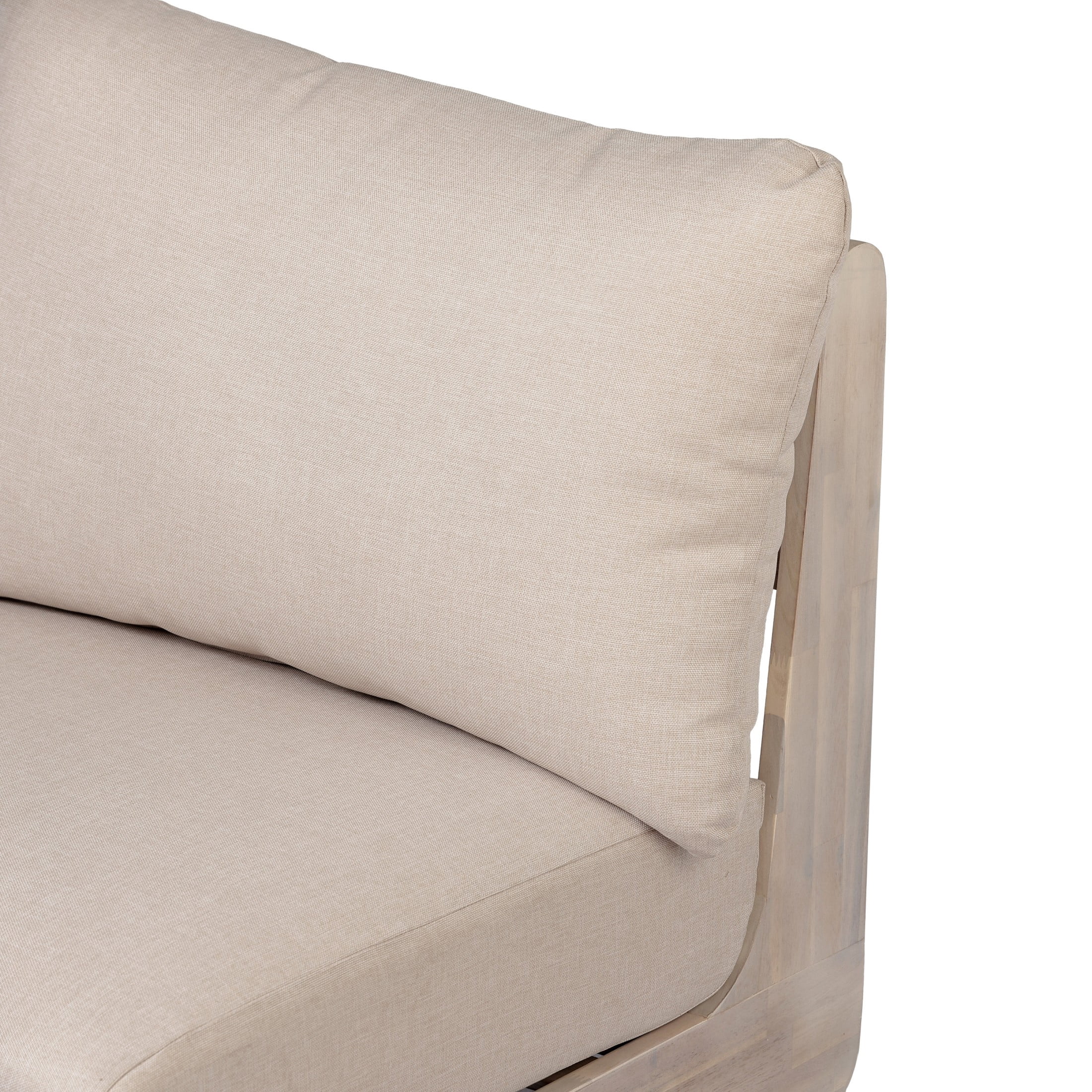 Christopher Knight Home Mid-Century Modern Outdoor Low Lounge Chair with Cushions, Solid Wood Frame, Sand
