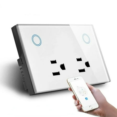 Melery WIFI Smart Wall Socket - US Plug Power Monitoring & Touch Switch Tuya App Enabled Wireless Remote Control
