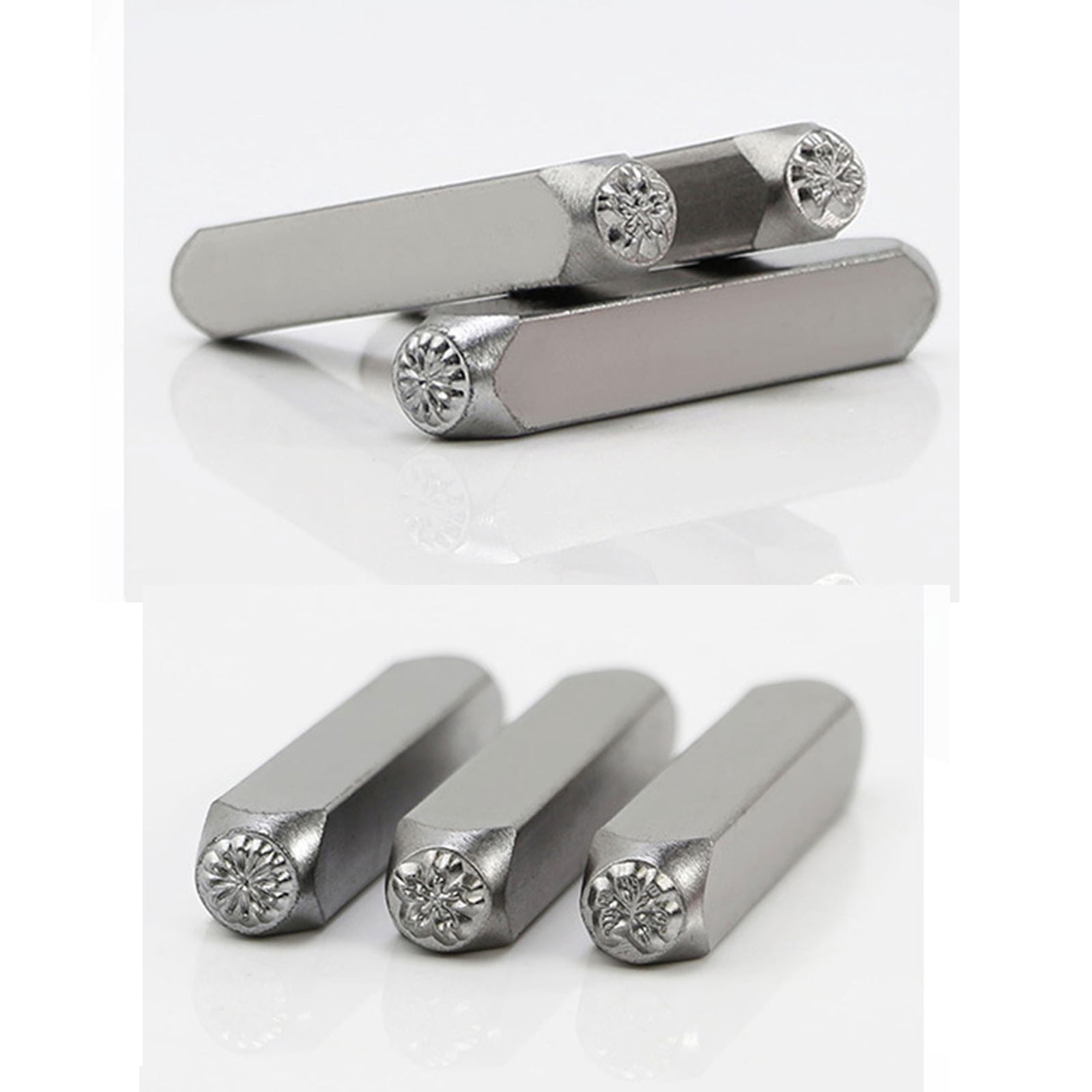 12Pcs Flower Theme Metal Stamp, 3MM 6MM (1/8” 1/4”) Metal Stamping Tool for Stamping Metal, Leather, Craft