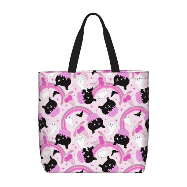 Balery Pink Girl Halloween Bolsa de Mano para Mujeres con Cremallera, Bolsa de Gimnasio con Compartimentos, Bolsa para Laptop, Bolsa para Trabajo
