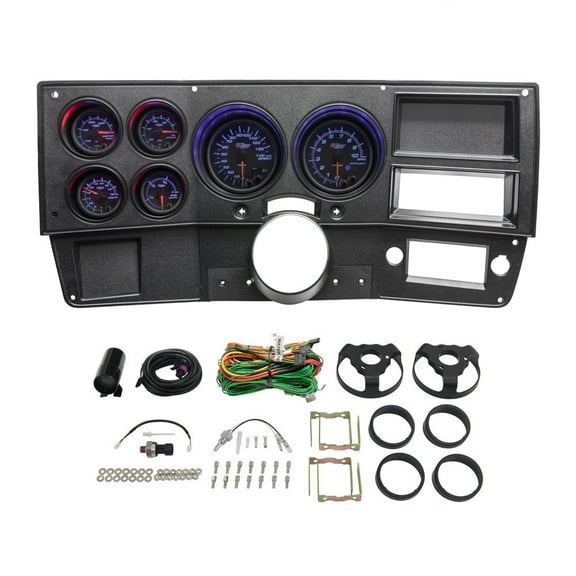 Replacement Cluster Dashboard Panel Pod & Tinted 7 Color 6-Gauge Set for 73-87 Chevy C-10