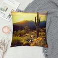 thumbnail image 2 of Creowell Cactus Wildflowers Sunset Pillow Covers for Couch Sofa Indoor Outdoor, Square Throw Pillow Cover 1PC Autumn Theme 20x20in, 2 of 5