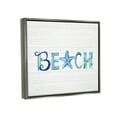 thumbnail image 4 of Stupell Industries Beach Letters Typography Sea Life Pebbles Rope Graphic Art Luster Gray Floating Framed Canvas Print Wall Art, Design by Sharon Lee, 4 of 5