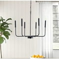 thumbnail image 5 of Aiwen Modern Candle Like Wagon Wheel Pendant Light Industrial Hanging Lamp Fixture Black, 5 of 6