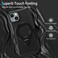 thumbnail image 4 of Allytechgroup Stand Case for iPhone 14, Ultra Thin Shockproof [Military Grade Drop Tested] Back Cover with Adjustable Multi-Angle Ring KickStand Luxury Skin-Friendly Case, Black, 4 of 9