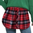 thumbnail image 3 of 2Pcs Shirt Extender for Women Plus Size,Adjustable Layering Fake Top Lower Sweep Shirt Half Length Skirt,Black Plaid+Red Plaid S, 3 of 8