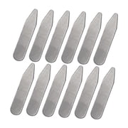 Wxqbjtam 12Pcs Collar Stays Smooth Edges Metal Invisible Collar Inserts Collar Stiffeners 5.08cmx1cmx0.08cm
