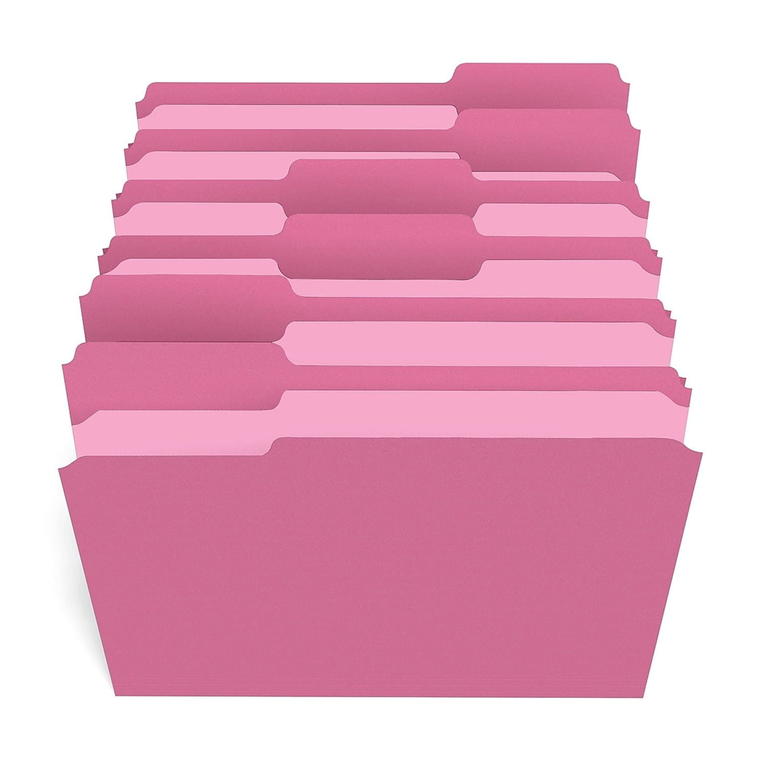 HITOUCH BUSINESS SERVICES Reinforced File Folders 1/3 Cut Letter Size Pink 100/Box TR508952/508952