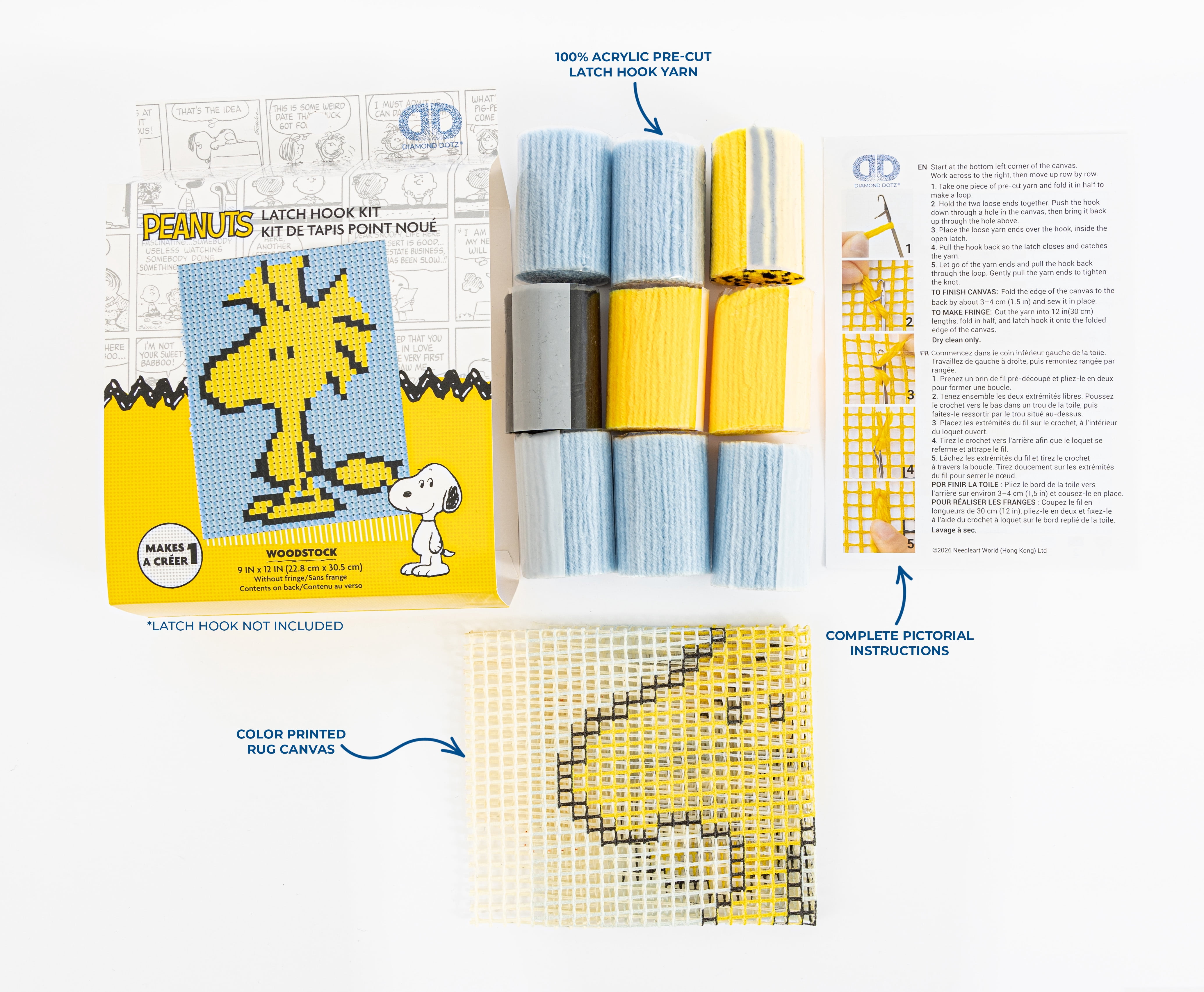 DIAMOND DOTZ® Woodstock Latch Hook Kit