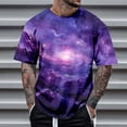 thumbnail image 2 of LUOGENLI T-shirts pour Hommes Printemps et Automne Imprimé Intégral Manches Courtes Col Rond t-Shirt Floral Tendance Mode Chemise de Base T-shirts Graphiques Pêche Pâques Violet TTTG, 2 of 4